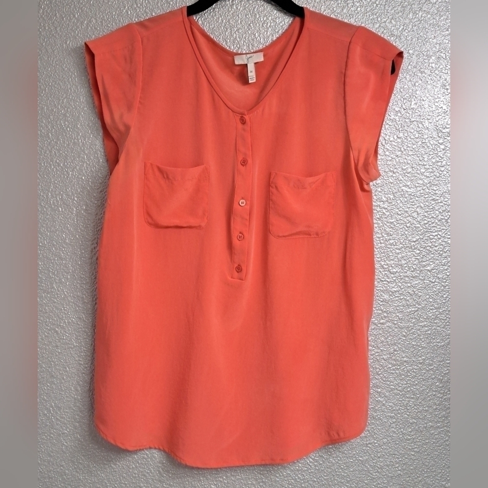 Joie Silk Orange Blouse    Size M